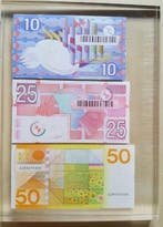 Nederland gulden set in plexiglas 1435 gulden, Ophalen of Verzenden, 1000 gulden, Setje