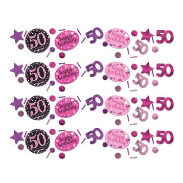 Tafelconfetti 50 Jaar Sparkling Pink (34gr), Ophalen of Verzenden, Nieuw