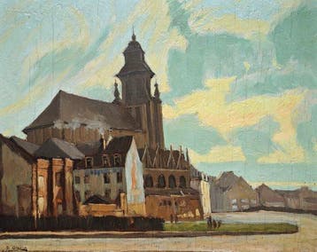 École postimpressionniste européenne (XX) - Vue urbaine avec