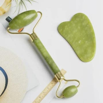 Natuurlijke Jade Roller & Gua Sha Set - Gezichts-, Lichaams-, Verzenden, Nieuw