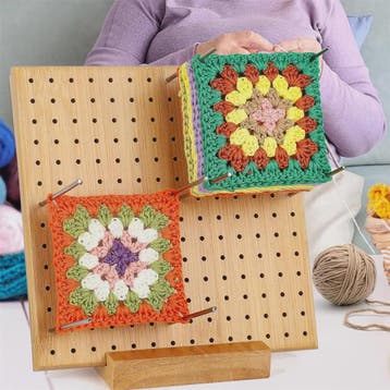 Bamboe Haakblokkeerbord met 25 Stalen Pinnen - 23x23cm - Per, Verzenden, Nieuw