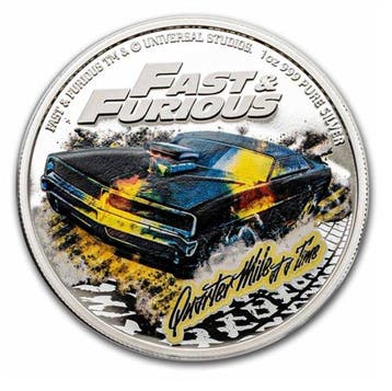 Niue. 2 Dollars 2023 Fast and Furious, Quarter Mile at a