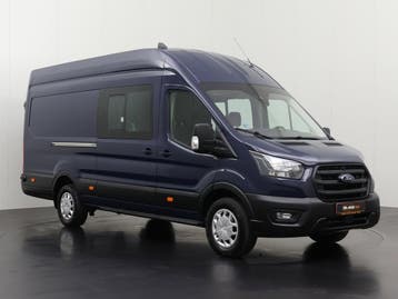 Ford Transit 2.0TDCi 165PK L4H3 Jumbo Dubbele Cabine | 6-Per, Stof, Gebruikt, Euro 6, Blauw