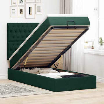 vidaXL Ottoman bed met matrassen 90x200cm fluweel, 90 cm, Eenpersoons, Verzenden, Nieuw