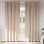 vidaXL Zwart-out Gordijnen met Ringen 2 pcs Taupe 225 x 140, Verzenden, Nieuw