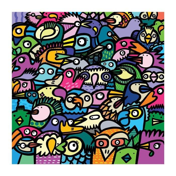 Kev Munday - All The Birds - Textured Giclee Print - No, Antiek en Kunst, Kunst | Designobjecten