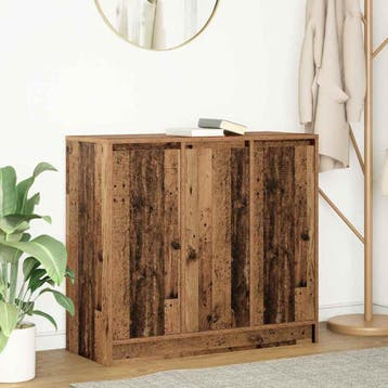 vidaXL Dressoir 85x34x76 cm spaanplaat oud hout, Verzenden, Nieuw, 50 tot 100 cm, 25 tot 50 cm
