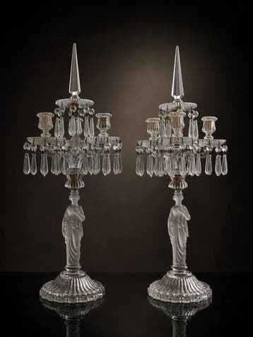 Baccarat - Kandelaber (2) - Kristal, Glas
