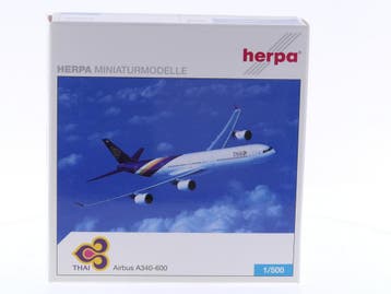 Schaal 1:500 Herpa 507080 Thai Airways Airbus Watthana N..., Ophalen of Verzenden, Gebruikt