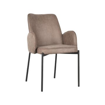 Stoel Joni | Taupe | Micro Suede | Zwart Metalen Frame | 2, Verzenden, Nieuw in verpakking
