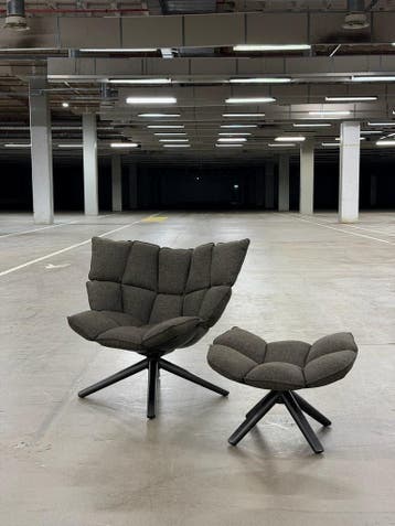 BB Italia Husk Fauteuil + Ottoman | NIEUWSTAAT + Garantie, Huis en Inrichting, Fauteuils, :Bank Hoekbank Bankstel Bankje Loungebank Banken Chaise Lounge 
