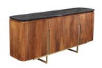 Design Dressoir GATSBY 160cm bruin goud mangohout marmer, Ophalen of Verzenden, Nieuw
