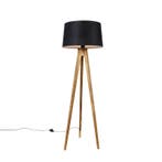 Landelijke tripod vintage hout met linnen kap zwart 45 cm -, Verzenden, Nieuw, Hout, Landelijk