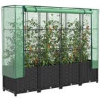 vidaXL Verhoogde plantenbak met kashoes rotanlook 160x40x138, Verzenden, Nieuw, Kunststof