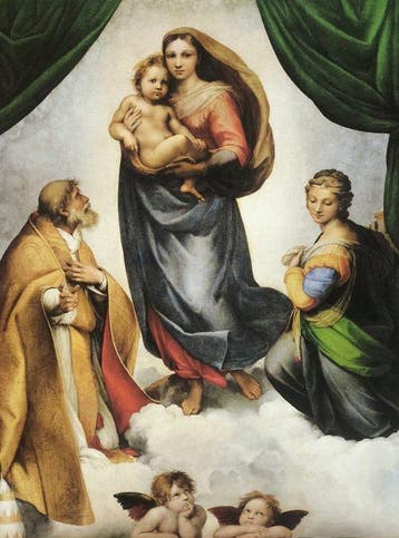 Raffaello Sanzio (1483-1520) (after) - Madonna Sixtina,, Antiek en Kunst