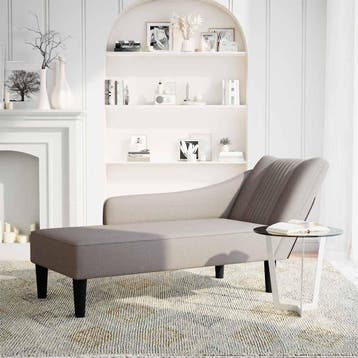 vidaXL Chaise longue met rechterarmleuning stof taupe, Verzenden, Nieuw