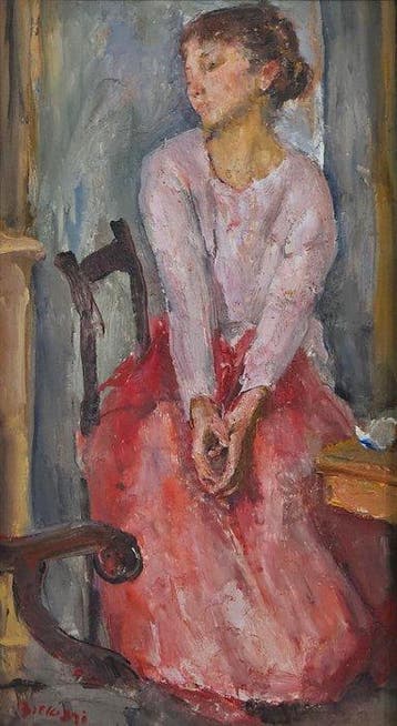Antonio Bresciani (1902-1998) - Ragazza in rosa