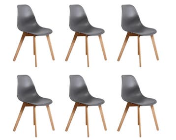 Grijze Eettafel Stoelen 6 | Modern | A-kwaliteit, Huis en Inrichting, Stoelen, Kunststof, Nieuw, Ophalen of Verzenden, Vijf, Zes of meer stoelen