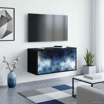 vidaXL Wandgemonteerd tv-meubel RAALTE 69 x 33 x 40 cm Zwart, Minder dan 50 cm, Verzenden, Nieuw, Minder dan 100 cm