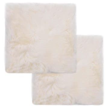 vidaXL Stoelkussens 2 st 40x40 cm echt schapenvacht wit, Verzenden, Nieuw, Wit