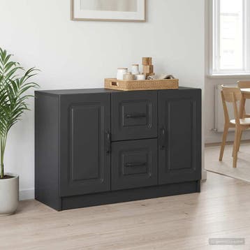 vidaXL Dressoir Zwart 89 x 34,5 x 57 cm Bewerkt hout, Verzenden, Nieuw, Overige houtsoorten, Minder dan 50 cm