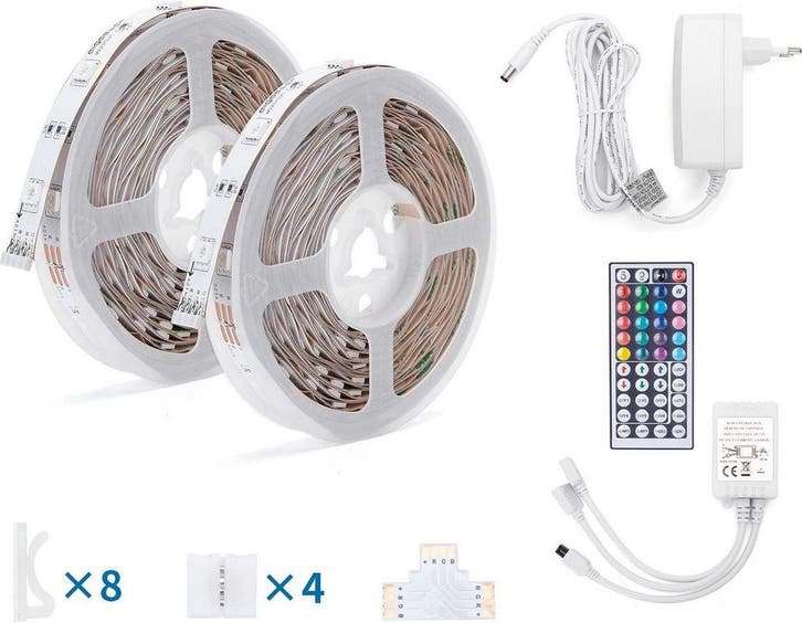 Led Strip - RGB - IP65 - 2x 5M - Zelfklevend - Aigostar, Huis en Inrichting, Lampen | Overige, Zo goed als nieuw, Verzenden