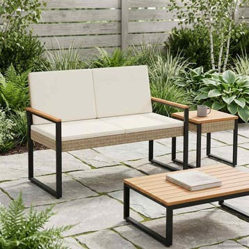 vidaXL Tuinbank 2 -Seater 107 x 61 x 80 cm poly rattan, Verzenden, Nieuw, Rotan