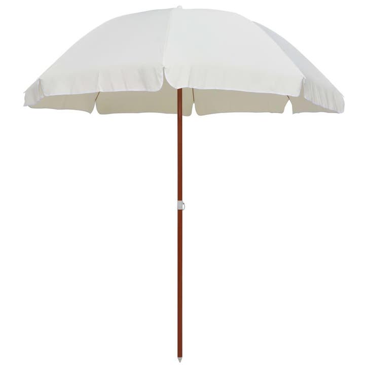 vidaXL Parasol met stalen paal 240 cm zandkleurig, Tuin en Terras, Parasols, Nieuw, 2 tot 3 meter, Verzenden