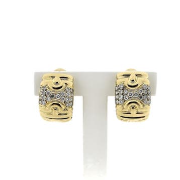 BVLGARI gouden oorbellen met diamanten; 1,32 ct., Gebruikt, Ophalen of Verzenden, Met edelsteen, Goud