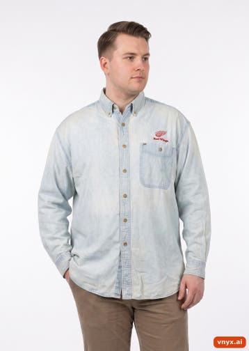 Lee Casual Shirt Heren maat L Lichtblauw Vintage, Ophalen of Verzenden, Nieuw