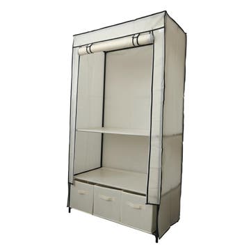 Lendo Online Opvouwbare Kledingkast 90x47x163 cm Crème, Verzenden, Nieuw