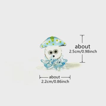 Schattig Mini Glazen Calamari Beeldje - Japans Stijl Zeedier