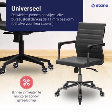 Stane Bureaustoel Wieltjes bureaustoelwielen - Zwenkwielen -, Caravans en Kamperen, Kampeermeubelen, Ophalen of Verzenden, Zo goed als nieuw