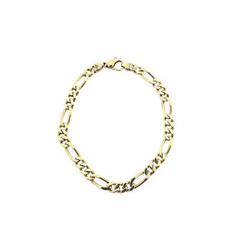 Gouden Figaro schakelarmband | 22,5 cm, Sieraden, Tassen en Uiterlijk, Armbanden, Ophalen of Verzenden, Gebruikt, Goud, Goud