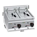 GGM Gastro | Dubbele elektrische friteuse - 10+10 liter - 12, Verzenden, Nieuw