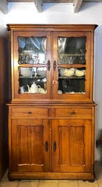 prachtige 2delig antiek mahonie bufetkast, 117 x 202 cm, Antiek en Kunst, Antiek | Meubels | Kasten