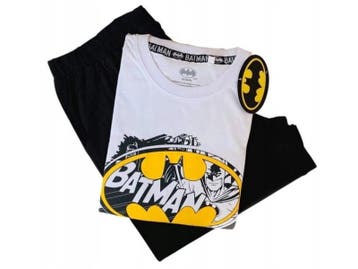 Heren Shortama - Pyjama - Katoen - Batman - Wit/Zwart, Kleding | Heren, Verzenden, Nieuw