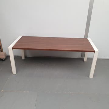 Ahrend Portal bureau - 200x80 cm - bruin eiken blad/wit fram, Ophalen of Verzenden, Nieuw