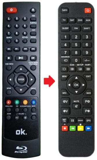 Alternatieve OK OPB200 Blu-Ray afstandsbediening, Verzenden, Nieuw
