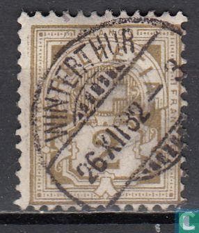 Zwitserland - Kruis en cijfer - 1882, Postzegels en Munten, Verzenden, Gestempeld