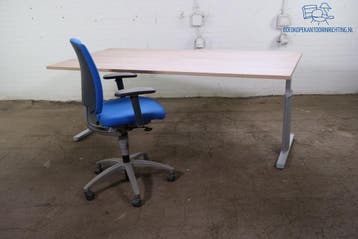 Handmatig verstelbaar HAG bureau 200x100 Robson eiken, Overige typen, Gebruikt, Verzenden, Overige merken
