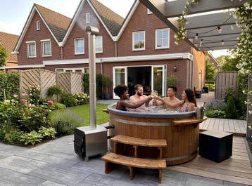 TICRA Hybride Hottub | Warmtepomp & Houtkachel, Ophalen of Verzenden, Nieuw, Vast