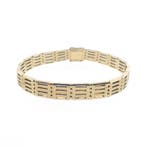Gouden heren fantasie schakelarmband., Ophalen of Verzenden, Gebruikt, Overige kleuren, Goud