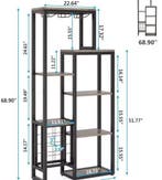 Vrijstaand 5-laags Industriële Wijnkast met Glazenhouder, Huis en Inrichting, Woonaccessoires | Wijnrekken, Verzenden, Nieuw