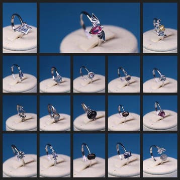 Zilveren ringen (925) - Natuurlijke edelstenen - opaal,, Antiek en Kunst