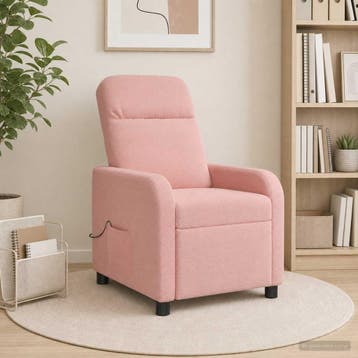 vidaXL Massage Recliner Roze Bouclé, Huis en Inrichting, Verzenden, Nieuw