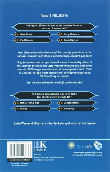 Lotto weekend miljonairs quiz-boek 9789021513836, Boeken, Verzenden, Gelezen