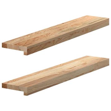 vidaXL Vensterbanken 2 st onbehandeld 80x15x2 cm massief, Verzenden, Nieuw