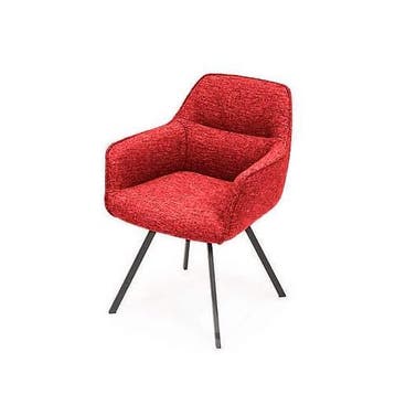 Eetkamerstoel Leo - eetkamerstoelen - Rood, Huis en Inrichting, Nieuw, Rood, Stof