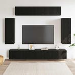 vidaXL Tv-meubelset 6 pcs Zwart Eiken 100 x 30 x 30 cm, Minder dan 50 cm, Verzenden, Nieuw, Minder dan 100 cm